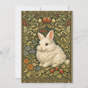 Vintage Art Nouveau weißes Kaninchen Einladung