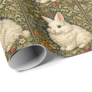 Vintage Art Nouveau weißes Kaninchen  Geschenkpapier