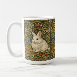 Vintage Art Nouveau weißes Kaninchen  Kaffeetasse