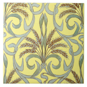 Vintage Art Nouveau Weizenmuster Fliese