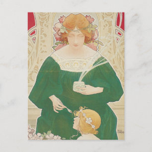 Vintage-Art-Nouveau-Werbung für Helm Cacao Postkarte