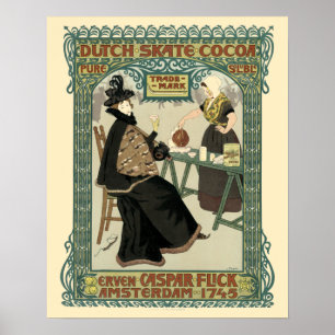 Vintage-Art-Nouveau-Werbung für niederländische Sc Poster
