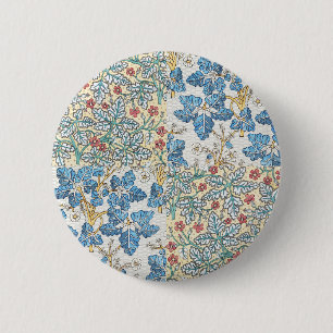 Vintage Art Nouveau Wilder Geranien Blumenmuster Button