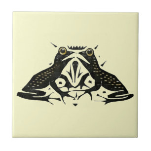 Vintage Art Nouveau Zwei Frösche Fliese