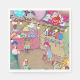 Vintage Art Paper Napkins  Serviette