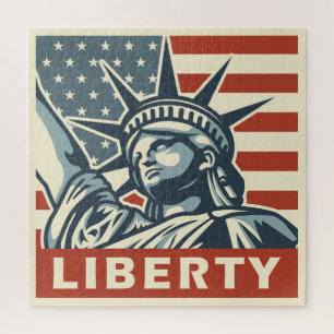 Vintage Art patriotische 4. Juli "Liberty" Poster, Puzzle