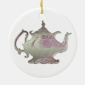 Vintage Art-Rosa-Teekanne Keramik Ornament (Hinten)