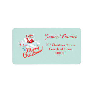 Vintage Art Sankt - frohe Versuchsweihnachten Adressaufkleber