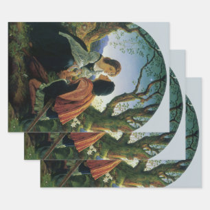 Vintage Art, Verliebte bei Sonnenuntergang, Sir Jo Geschenkpapier Set