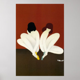 Vintage Art Villemot/ Bally Lotus Poster Druck