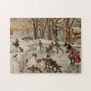 Vintage Art Weihnachtsszene Puzzle