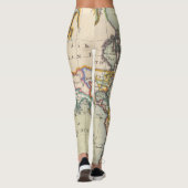 Vintage Art-Weltkarten-Abenteuer-Leggings Leggings (Rückseite)