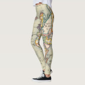 Vintage Art-Weltkarten-Abenteuer-Leggings Leggings (Links)