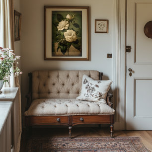 Vintage Art White Gardenia Kunst - Herunterladen Poster