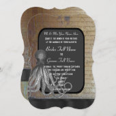 Vintage Arthochzeit Steampunk Tafel Einladung (Vorne/Hinten)