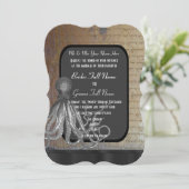 Vintage Arthochzeit Steampunk Tafel Einladung (Stehend Vorderseite)