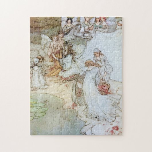 Vintage Arthur Rackham Feen Kunst Puzzleteil Puzzle (Vertikal)