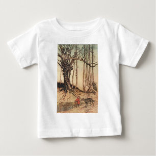 Vintage-Arthur-Rackham-Rotkäppchen-und-Wolf-Druck Baby T-shirt