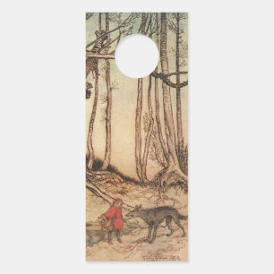 Vintage-Arthur-Rackham-Rotkäppchen-und-Wolf-Druck Türanhänger