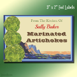 Vintage Artichokes Editable Recicker Lebensmitteletikett