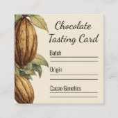 Vintage Artisan Chocolate Tasting Notes Quadratische Visitenkarte (Vorderseite)