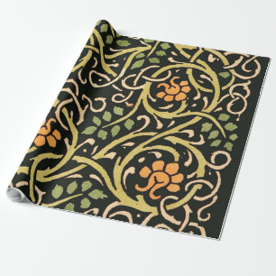 Vintage Arts and Crafts Floralmuster Roycroft Geschenkpapier