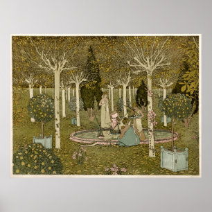 Vintage Arts And Crafts Style The Park Poster