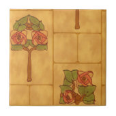 Vintage Arts & Crafts Floral Bouquets Pattern Fliese (Vorderseite)