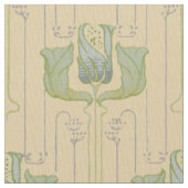 Vintage Arts & Crafts Stil Tulpenmuster Stoff (Nahaufnahme)