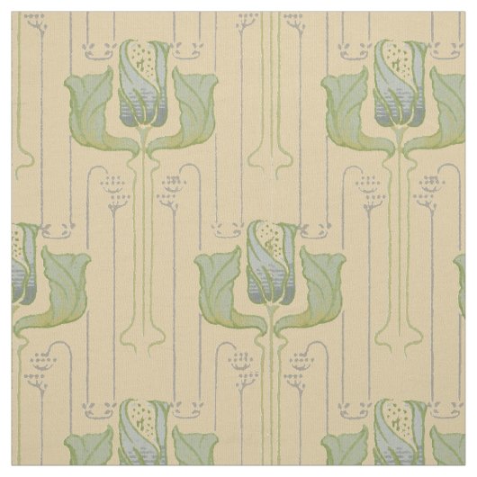 Vintage Arts & Crafts Style Tulip Pattern Stoff (Muster)