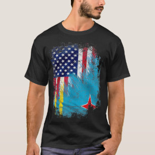 Vintage Aruba und Amerikaner mit Flag Coole Gesche T-Shirt
