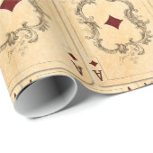 Vintage As-Diamant-Spielkarte-Collage Geschenkpapier (Rolleneckpunkt)