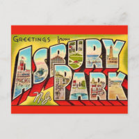 Vintage-Asbury-Park-NJ-Grußkarte