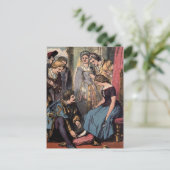 Vintage Aschenputtel, die den Glass Slipper angrei Postkarte (Stehend Vorderseite)