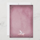 Vintage Aschenputtel-Himbeere & Rose-Goldhochzeit Einladung (Rückseite)