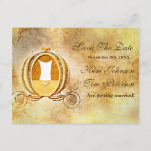 Vintage Aschenputtel Save the Date Hochzeit Postka Ankündigungspostkarte