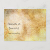 Vintage Aschenputtel Save the Date Hochzeit Postka Ankündigungspostkarte (Rückseite)