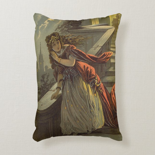 Vintage Aschenputtel, Viktorianische Märchen Dekokissen (Vorderseite(Vertikal))