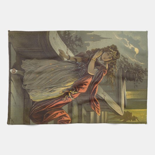 Vintage Aschenputtel, Viktorianische Märchen Geschirrtuch (Horizontal)