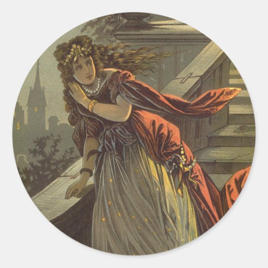 Vintage Aschenputtel, Viktorianische Märchen Runder Aufkleber (Vorderseite)