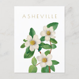 Vintage Asheville-Blume Mitte Jahrhundert Postkarte