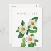 Vintage Asheville-Blume Mitte Jahrhundert Postkarte (Vorne/Hinten)