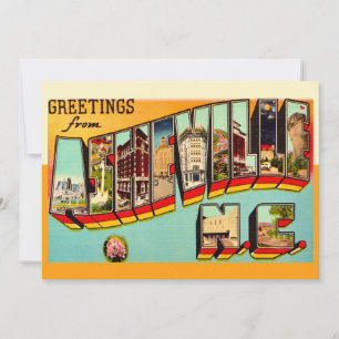 Vintage Asheville NC 5x7 große Postkarte