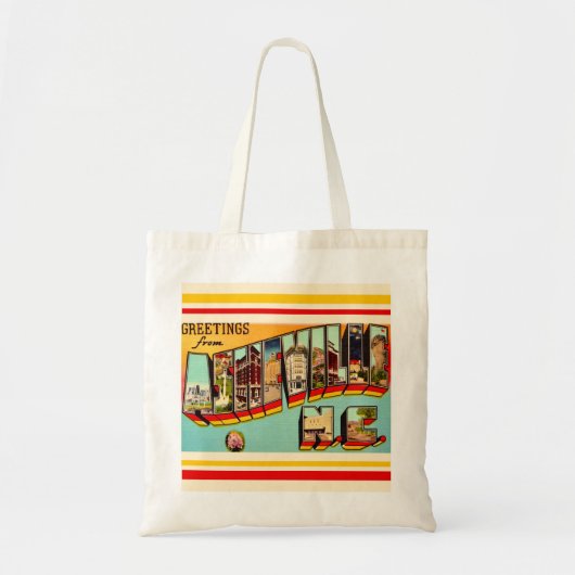 Vintage Asheville NC Canvas Tote Tragetasche (Vorne)