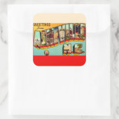 Vintage Asheville NC Postcard Quadratischer Aufkleber (Tasche)