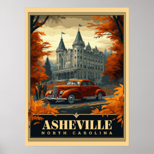 Vintage Asheville, North Carolina  Poster