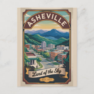 Vintage Asheville North Carolina Retro-Reise Postkarte