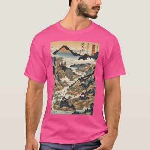 Vintage asiatische Berge im japanischen Ukiyo-E-St T-Shirt