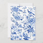 Vintage Asiatische Chinoiserie Blumenzwiebelblauer Einladung (Rückseite)