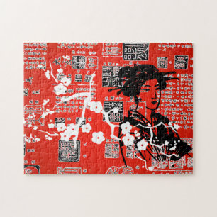 Vintage asiatische Collage Puzzle